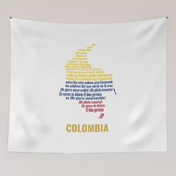 Item preview, Map of Colombia with National Anthem - Typographic Art designed and sold by JR78.