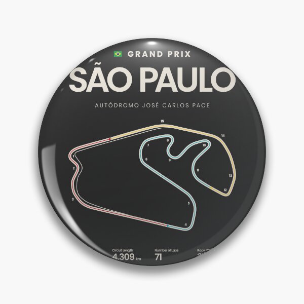 Item preview, Sao Paulo Interlagos Circuit | Brazilian Grand Prix Motorsports Circuit Map designed and sold by aio.
