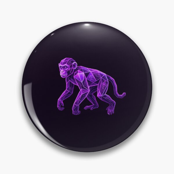 Item preview, Purple Galactic Ape Sticker – Geometric Neon Monkey Art for Space Lovers designed and sold by bsbd-action.