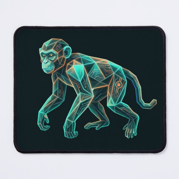 Item preview, Turquoise Digital Monkey Sticker – Tech Circuit Design for Computer Enthusiasts designed and sold by bsbd-action.