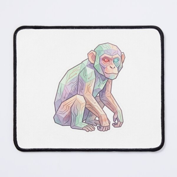 Item preview, Geometric Watercolor Monkey Sticker – Pastel Colored Monkey Art for Modern Art Lovers designed and sold by bsbd-action.