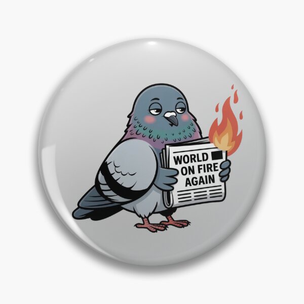 Item preview, Funny Exhausted Pigeon Hating Current Events World News Sticker designed and sold by Mr-wow.