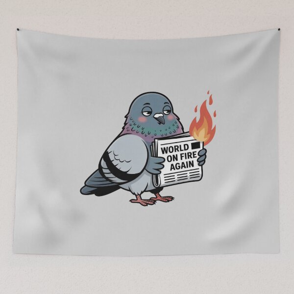 Item preview, Funny Exhausted Pigeon Hating Current Events World News Sticker designed and sold by Mr-wow.
