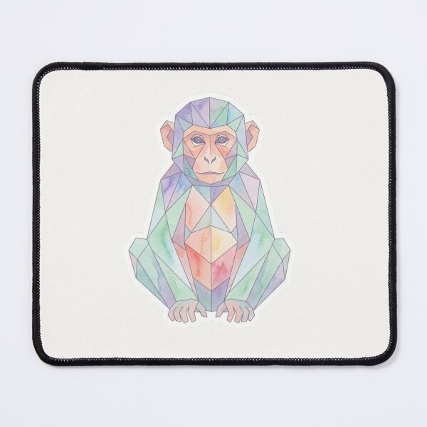 Item preview, Geometric Monkey Face Sticker – Artistic Watercolor Portrait for Animal Fans designed and sold by bsbd-action.