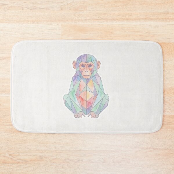 Item preview, Geometric Monkey Face Sticker – Artistic Watercolor Portrait for Animal Fans designed and sold by bsbd-action.