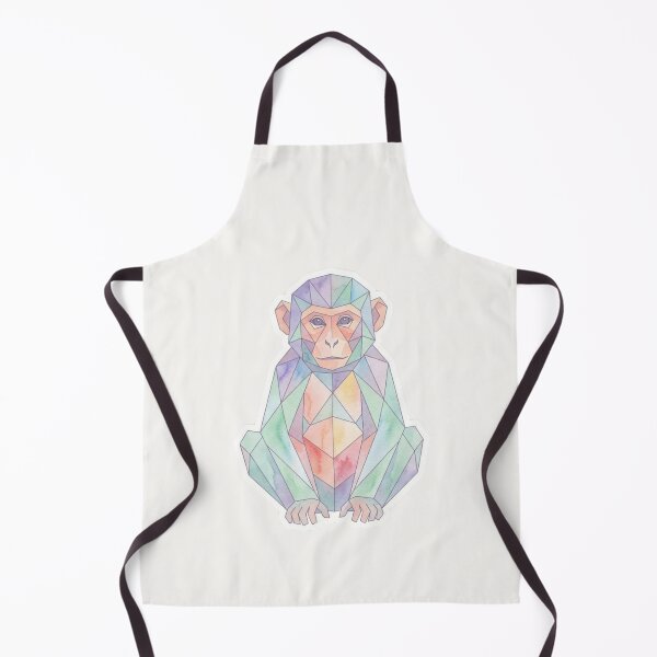 Item preview, Geometric Monkey Face Sticker – Artistic Watercolor Portrait for Animal Fans designed and sold by bsbd-action.
