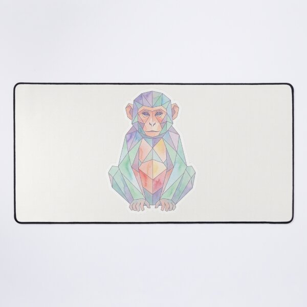 Item preview, Geometric Monkey Face Sticker – Artistic Watercolor Portrait for Animal Fans designed and sold by bsbd-action.