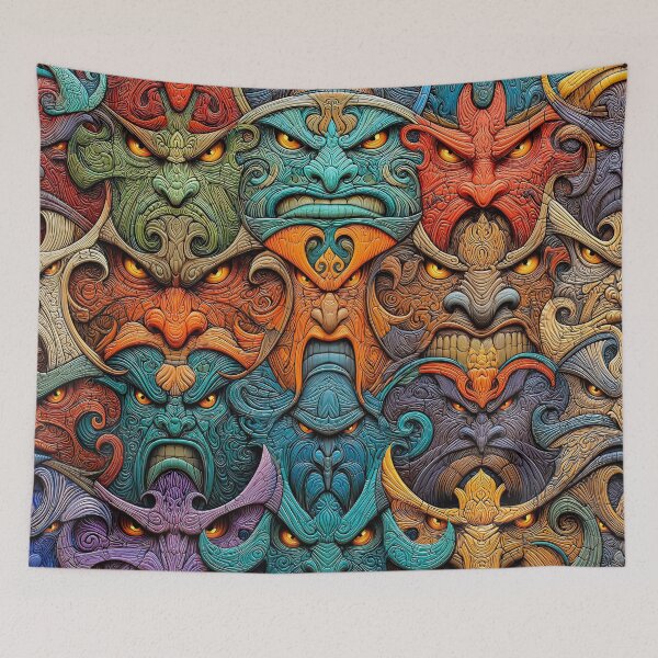 Item preview, Intricate Demon Faces  designed and sold by JPugliese.