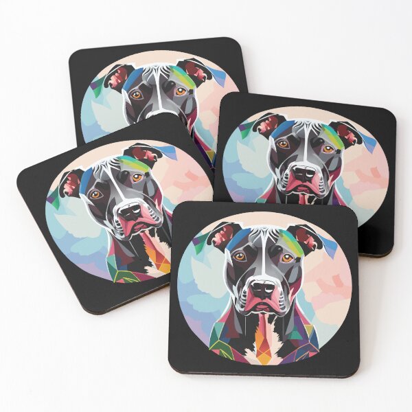 Item preview, Colorful black Pit Bull  designed and sold by BlueStarG8.