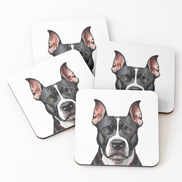 Item preview, Black Pit Bull portrait designed and sold by BlueStarG8.