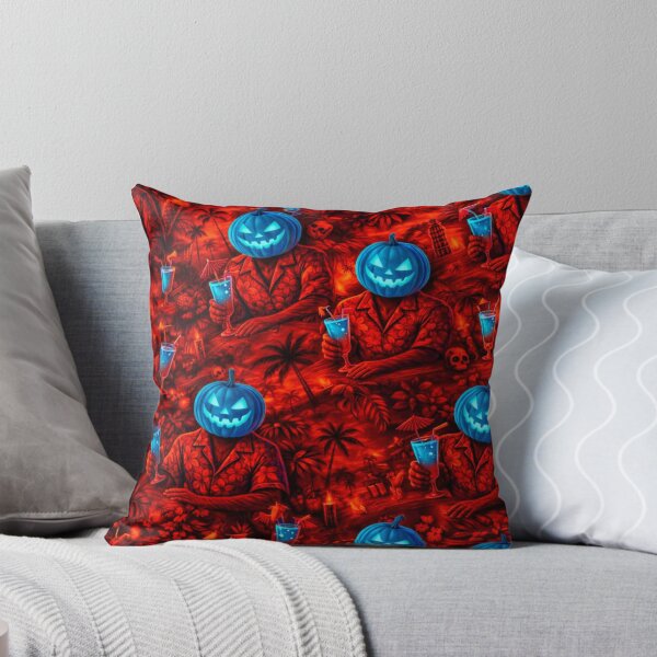 Item preview, Neon Blue Headless Horseman – Tropical Halloween Tiki Bar Art designed and sold by TheHorsemanRidesAgain.
