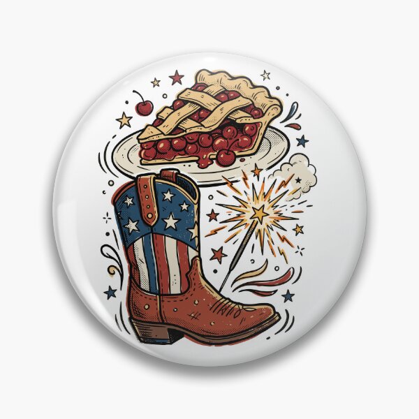 Item preview, Retro USA 250th Anniversary Cowboy Boot & Cherry Pie Patriotic designed and sold by honkglobin.