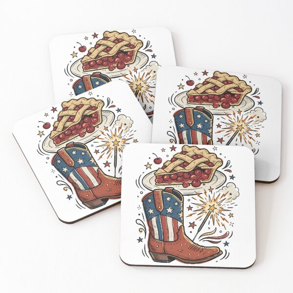 Item preview, Retro USA 250th Anniversary Cowboy Boot & Cherry Pie Patriotic designed and sold by honkglobin.