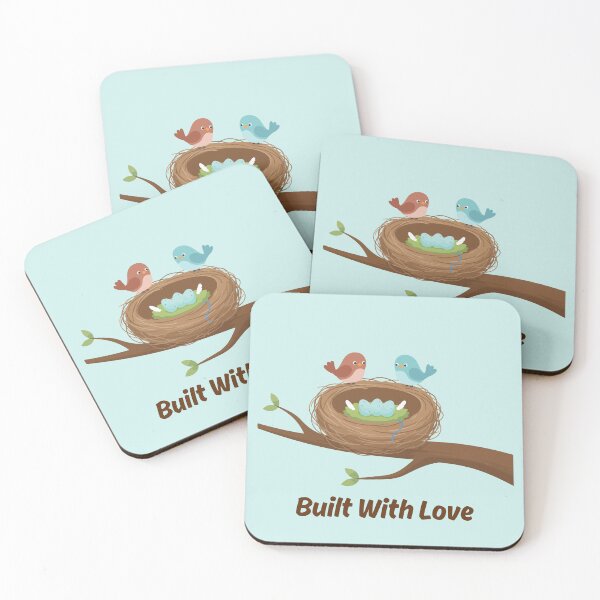 Item preview, Built With Love Cute Birds Nest Design – Family & Home Aesthetic for Stickers, T-Shirts, A-Line Dresses & Cozy Gifts designed and sold by SyedaPrints.