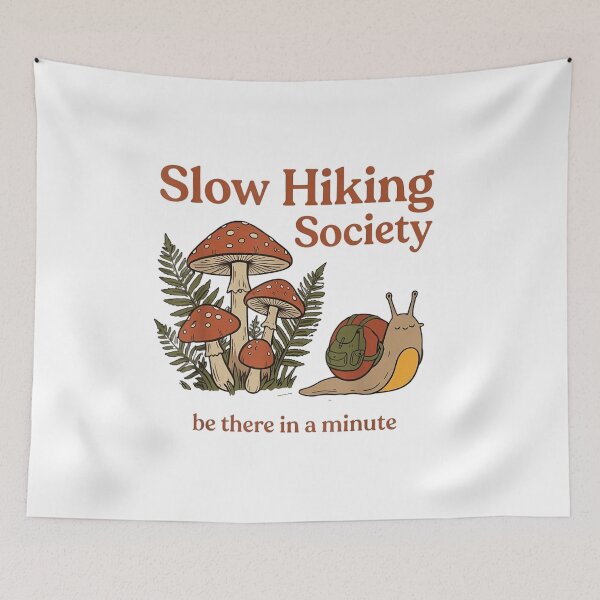 Item preview,  Slow Hiking Society Snail Mushroom Retro Nature designed and sold by randomslife.