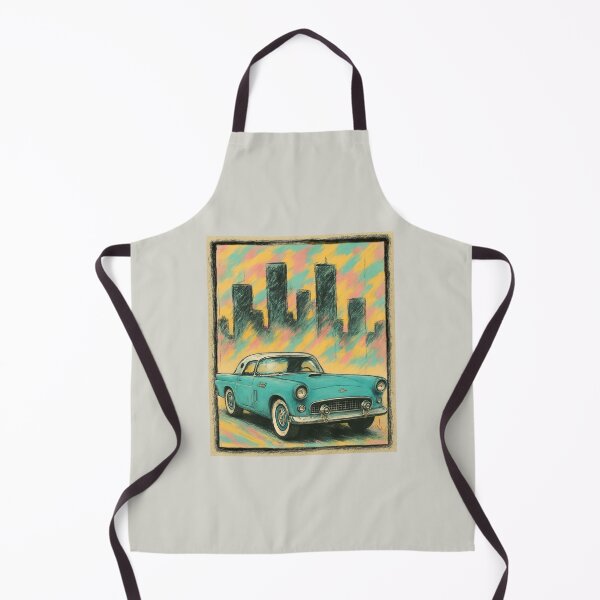 Item preview, 1955 Ford Thunderbird | Retro Car Art with Bold City Skyline – Vintage Street Style designed and sold by EverClassic.