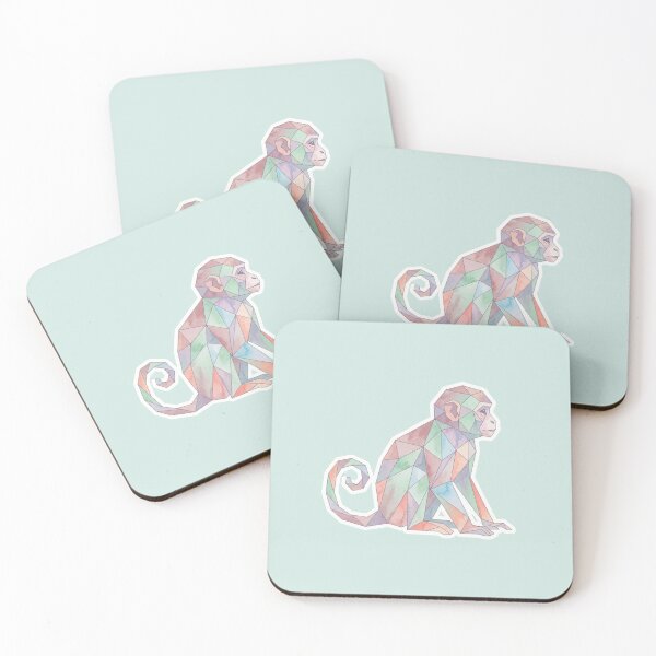 Item preview, Sitting Ape Profile Watercolor Sticker – Relaxing Geometric Design for Sticker Collectors designed and sold by bsbd-action.