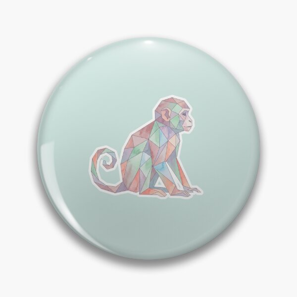 Item preview, Sitting Ape Profile Watercolor Sticker – Relaxing Geometric Design for Sticker Collectors designed and sold by bsbd-action.