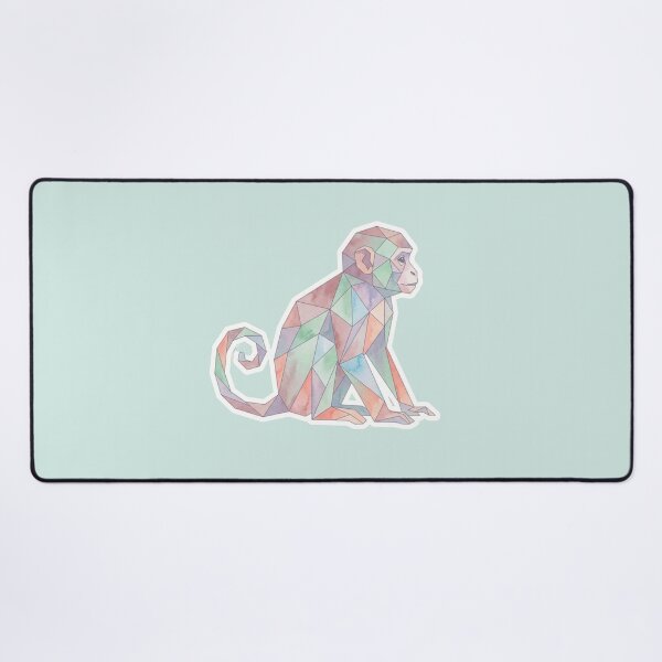 Item preview, Sitting Ape Profile Watercolor Sticker – Relaxing Geometric Design for Sticker Collectors designed and sold by bsbd-action.