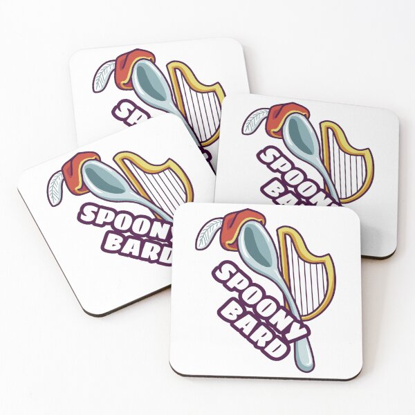 Item preview, Spoony Bard Parody Design – Funny Fantasy-Inspired Spoon with Harp and Hat designed and sold by dittoon.