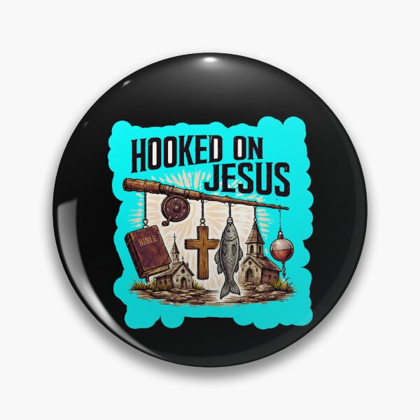 Item preview, Hooked On Jesus Christian Faith Fishing  designed and sold by WoodburyLake.