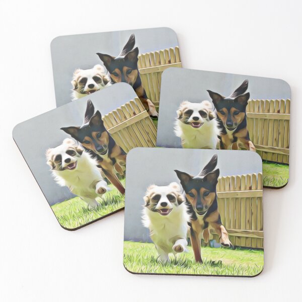 Item preview, Two happy dogs running together  designed and sold by ZoroDesign.