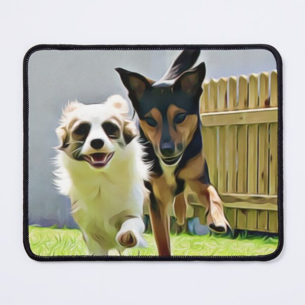 Artikelvorschau, Zwei glückliche Hunde laufen zusammen entworfen und verkauft von ZoroDesign.