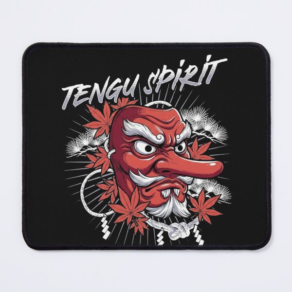 Item preview, Japanese Red Long Nosed Mask Ancient Guardian Art designed and sold by Tsugraf Designs.