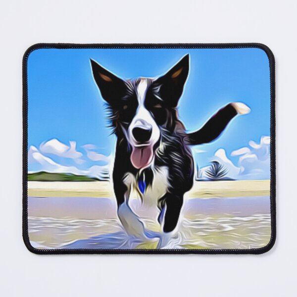 Item preview, Joyful Border Collie running through the ocean waves designed and sold by ZoroDesign.