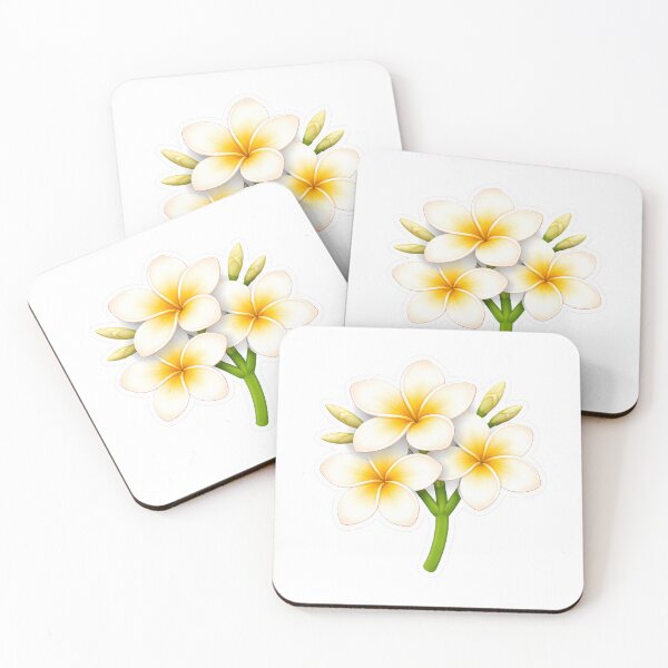 Item preview, Plumeria Sticker – Cute White Yellow Frangipani Flower Cluster Flat Illustration Botanical Sticker Art designed and sold by Symbol Universe.