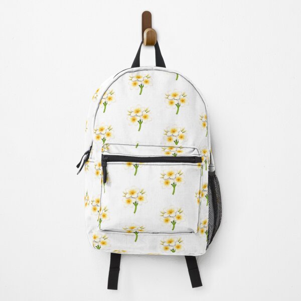 Item preview, Plumeria Sticker – Cute White Yellow Frangipani Flower Cluster Flat Illustration Botanical Sticker Art designed and sold by Symbol Universe.