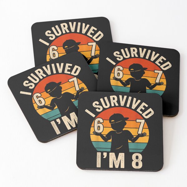 Item preview, I Survived 6 7 I'm 8 Funny Retro 8th Birthday Milestone Gift designed and sold by randomslife.