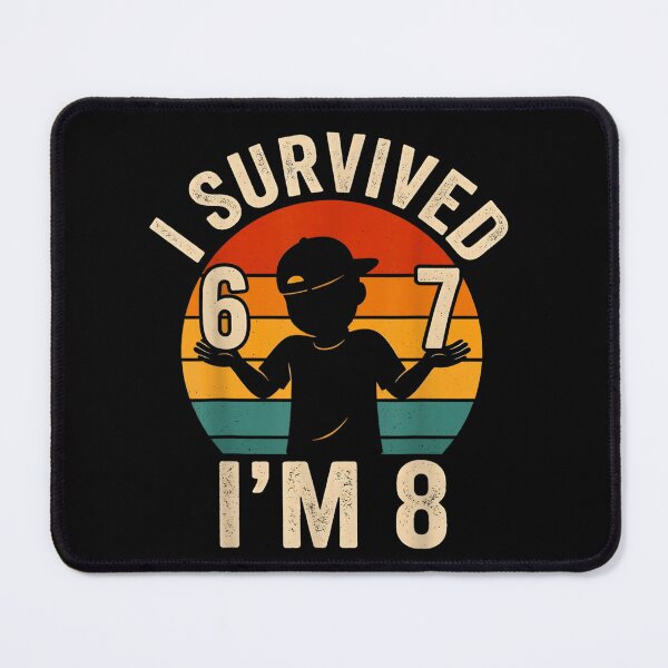 Item preview, I Survived 6 7 I'm 8 Funny Retro 8th Birthday Milestone Gift designed and sold by randomslife.