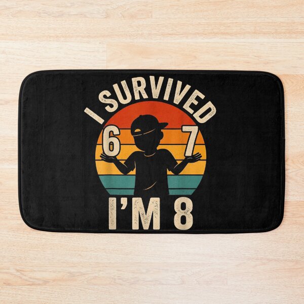 Item preview, I Survived 6 7 I'm 8 Funny Retro 8th Birthday Milestone Gift designed and sold by randomslife.