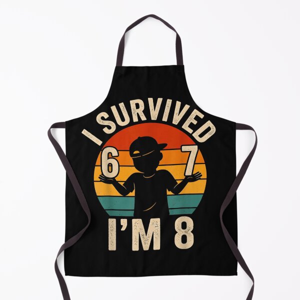 Item preview, I Survived 6 7 I'm 8 Funny Retro 8th Birthday Milestone Gift designed and sold by randomslife.