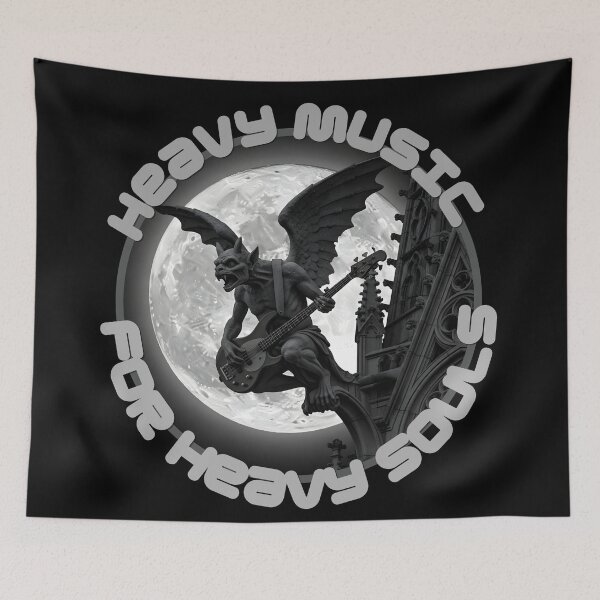 Item preview, Heavy Music Gargoyle – Gothic Rock Demon Under Full Moon designed and sold by CrimsonChords.