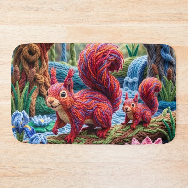 Item preview, Yarn Red Squirrels Cross Fallen Yarn Log designed and sold by Tridentulus.