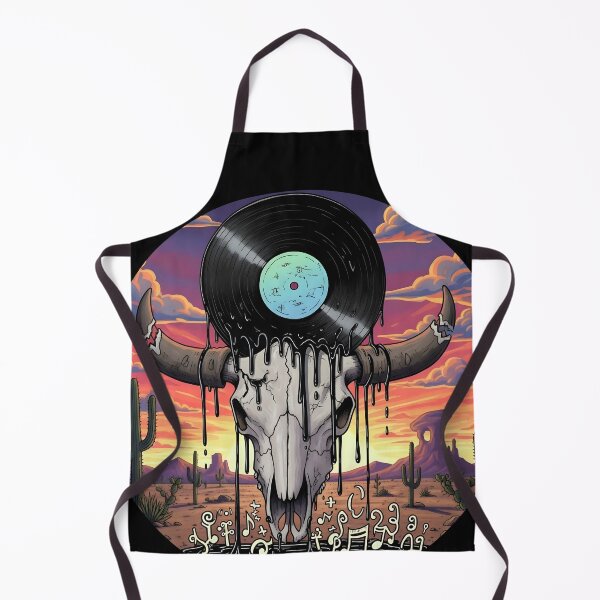 Item preview, Desert Vinyl Skull – Western Psychedelic Music Aesthetic designed and sold by CrimsonChords.