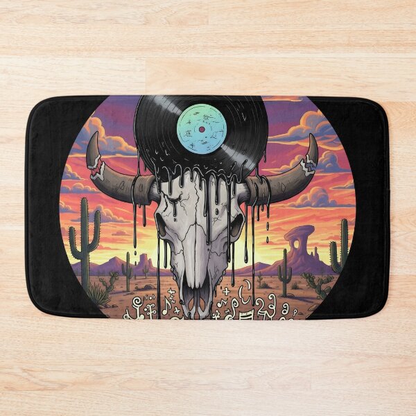 Item preview, Desert Vinyl Skull – Western Psychedelic Music Aesthetic designed and sold by CrimsonChords.