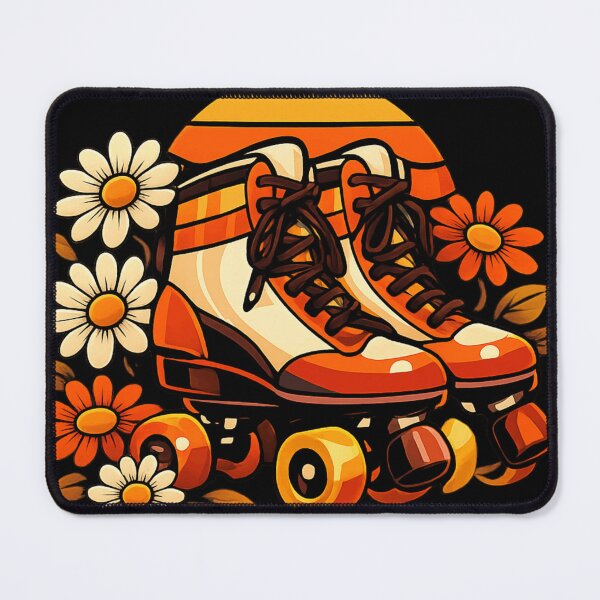 Item preview, Retro Roller Skates with Daisies - 70s Disco Aesthetic designed and sold by Retro Mood Co.