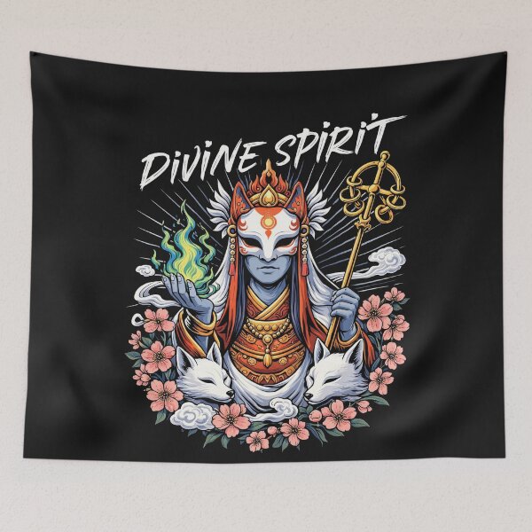 Item preview, Mystical Divine Spirit Fox Mask Cherry Blossom designed and sold by Tsugraf Designs.