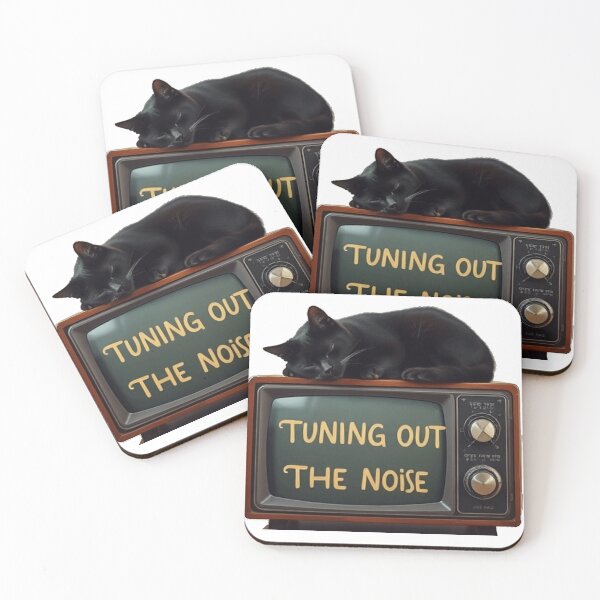 Item preview, Tuning Out The Noise - Mid Century Modern Cat on TV designed and sold by Retro Mood Co.