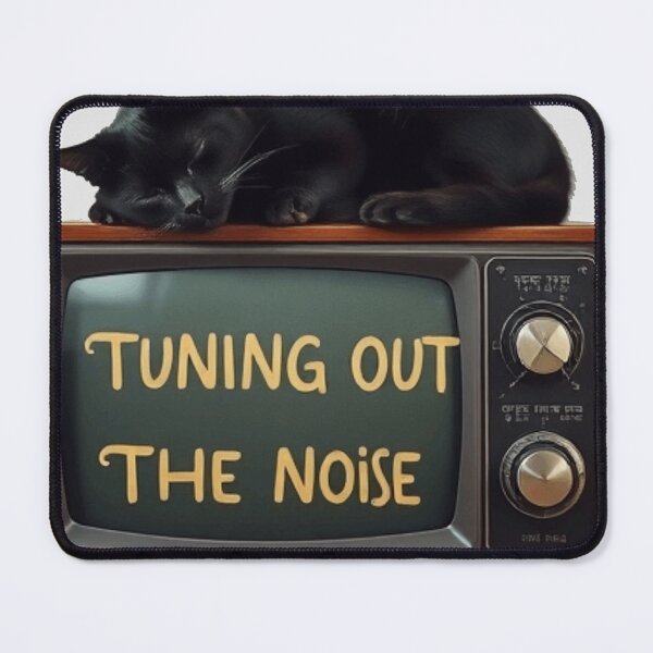 Item preview, Tuning Out The Noise - Mid Century Modern Cat on TV designed and sold by Retro Mood Co.