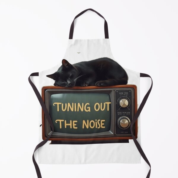 Item preview, Tuning Out The Noise - Mid Century Modern Cat on TV designed and sold by Retro Mood Co.