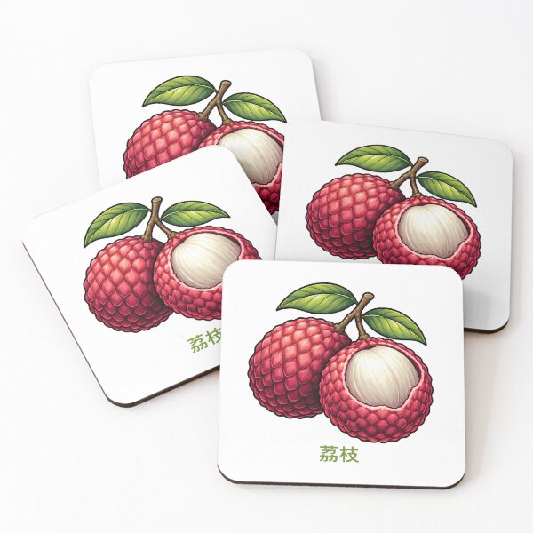 Item preview, Lychee Sticker – Taiwan Tropical Fruit Chinese Character Art Illustration designed and sold by Symbol Universe.