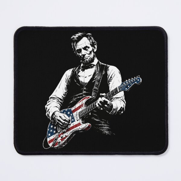 Item preview, President Abraham Lincoln Playing Guitar Abe Lincoln  designed and sold by first-shirt ⭐ ⭐ ⭐ ⭐ ⭐.
