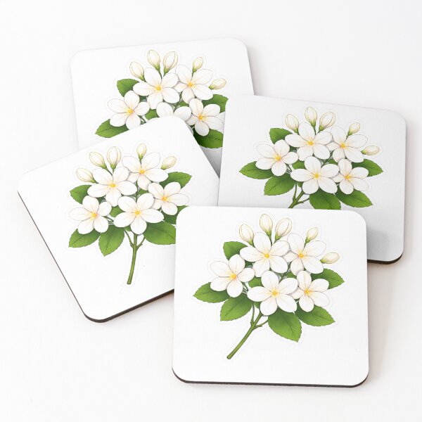 Item preview, Jasmine Sticker | White Botanical Flower Illustration | Jasmine Gift for Flower Lover designed and sold by Symbol Universe.