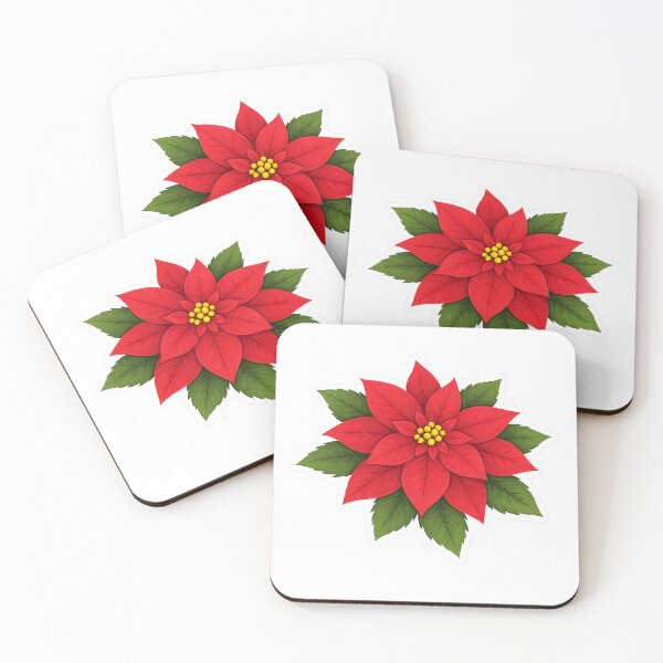 Item preview, Poinsettia Sticker – Cute Red Christmas Flower Flat Illustration Holiday Sticker Art designed and sold by Symbol Universe.