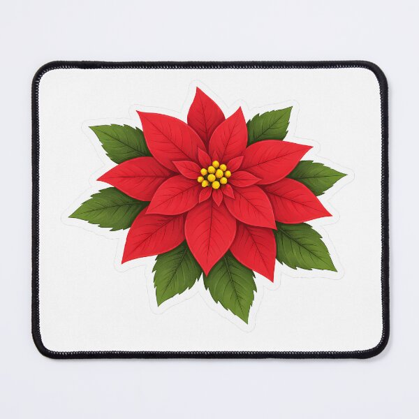 Item preview, Poinsettia Sticker – Cute Red Christmas Flower Flat Illustration Holiday Sticker Art designed and sold by Symbol Universe.