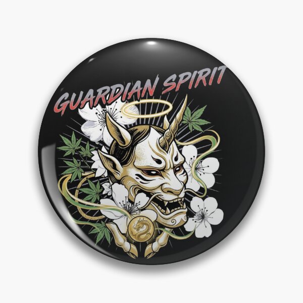 Item preview, Mythical Japanese Demon Mask Floral Design designed and sold by Tsugraf Designs.